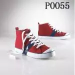 polo ralph lauren oiled suede high top boat chaussures in lt poo55 rouge